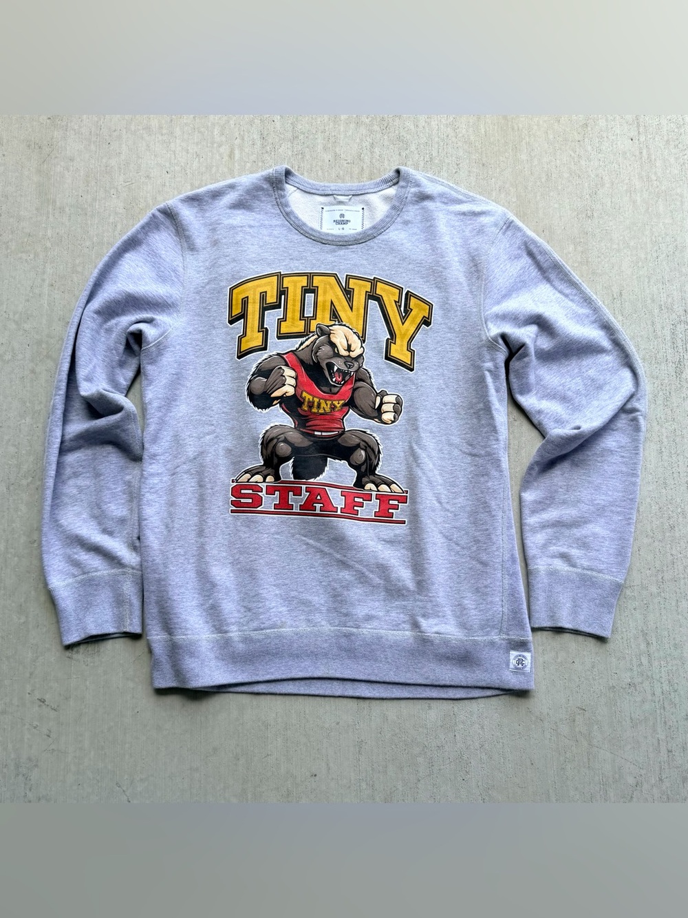 Reigning Champ Sweatshirt Men Size Large Tiny Gym Graphic